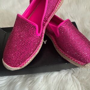 DKNY Women's Fuchsia Rhinestone Espadrilles